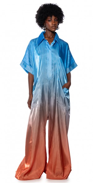 AKIRA - ISLA OMBRE OVERSIZED SATIN JUMPSUIT