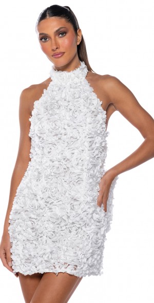 AKIRA - TREAT ME WELL TEXTURED MINI DRESS IN WHITE AKIRA - TREAT ME WELL TEXTURED MINI DRESS IN WHITE