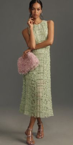 Anthropologie - Endless Rose Sleeveless Textured Midi Dress