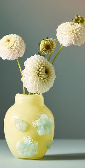 Anthropologie - Nora Handmade Floral Glass Vase