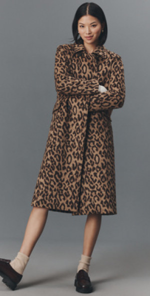 Baum und Pferdgarten - Dixie Long Wool Blend Leopard Coat Jacket