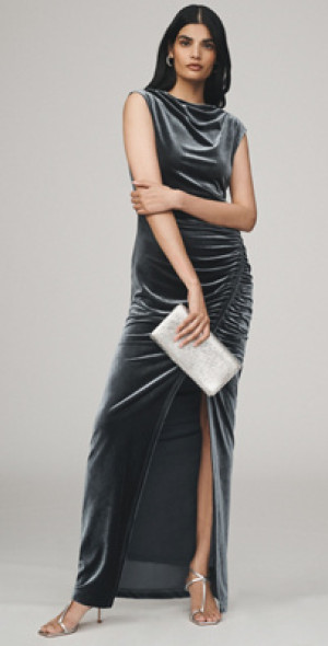 BHLDN - Francesca High-Neck Stretch Velvet Maxi Dress BHLDN - Francesca High-Neck Stretch Velvet Maxi Dress