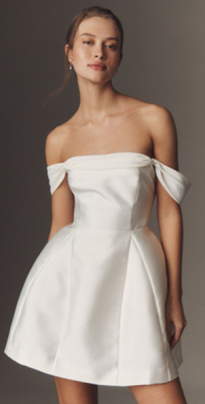open lace back dress Sau Lee Lydia Satin Mini Dress, Ivory main image 0