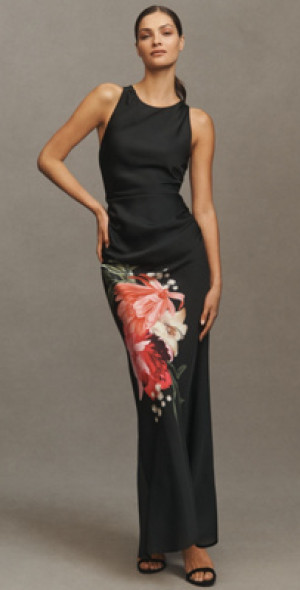 bhldn mariella high neck satin maxi dress BHLDN Mariella High-Neck Satin Maxi Dress
