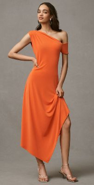 Asymmetric Jersey Midi Dress main image 1
