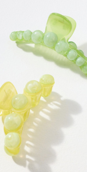 Anthropologie citrus, paradise hair clips. There is a watermelon cherries, lemon Anthropologie Citrus Paradise Crease-Free Clips, Set Of 2 In  main image 2