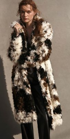 By Anthropologie - Long Shaggy Coat Jacket