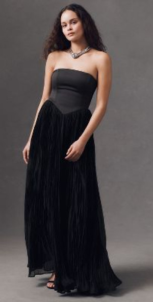allure black wedding dress Rent Anthropologie Lace Twofer Strapless Maxi Dress main image 1