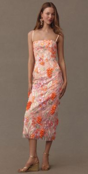 Helsi - Gemma Square-Neck Floral Column Midi Dress