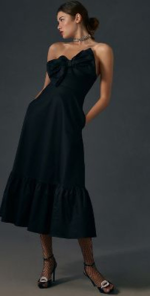 hutch colorblocked bow tie maxi dress