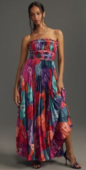 hutch sabine strapless pleated maxi dress Hutch