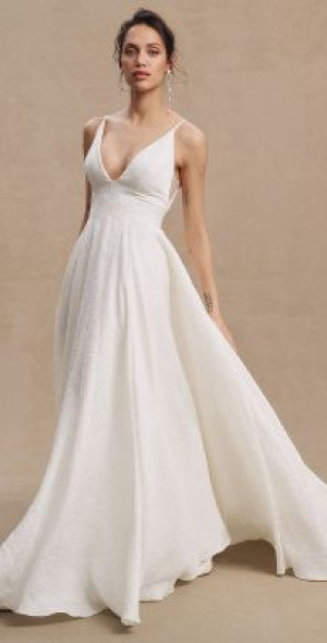 empire vs a line dress Sexy Satin A-Line Scoop Long Sleeve Empire Belt Backless With Side Sli main image 1