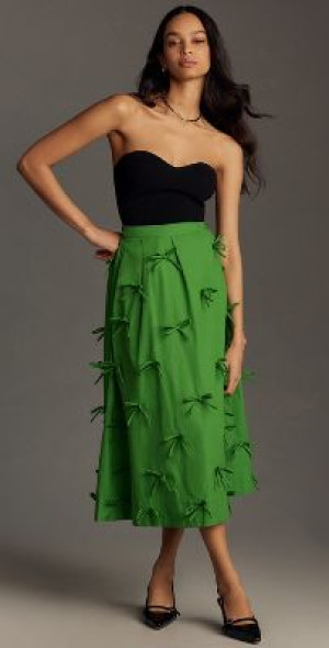 green emerald velvet dress Anthropologie Navy Blue & Green Bow Print 