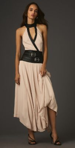 dancer tie neck midi