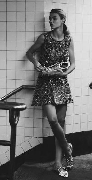 Maeve - Sequin Tweed Mini Skirt