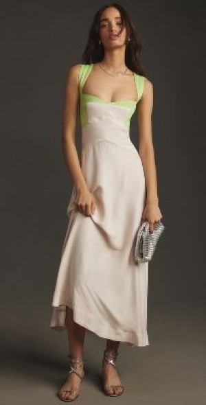 Maeve - Sleeveless Seamed Slip Midi Dress