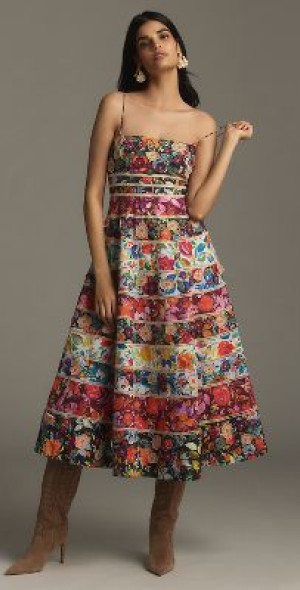 maeve off the shoulder mixed print midi dress Maeve Off-The-Shoulder Mixed-Prt Midi Dress In Multicolor - 43% Off