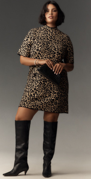 Maeve - The Annalise Mock-Neck Mini Sweater Dress by