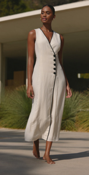 mare mare chinoiserie sleeveless fit & flare midi dress Mare Mare