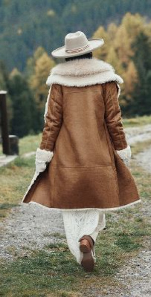 NVLT - Faux Suede Shearling Mix Coat Jacket