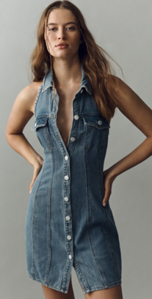 Pilcro - Sleeveless Denim Mini Dress