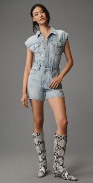 Pistola Lennox Sleeveless Romper- Ecru