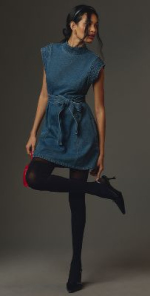 Porridge - Cutout Denim Mini Dress