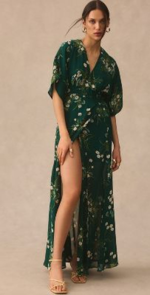 slim fit dress slacks Rent The Breslin Metallic Green Midi Dress By Reformation