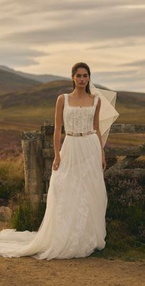 chiffon pleated dress White Pleated Chiffon Long Maxi Dress White / US 16 main image 1
