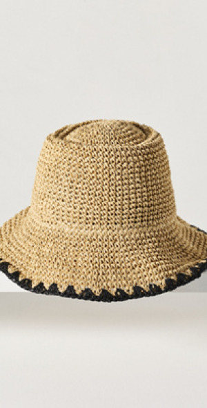 Wyeth Straw Whipstitch Bucket Hat