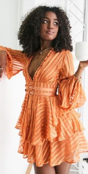 brown satin off shoulder dress Soft satin dress, long-sleeve, off-shoulder Sale