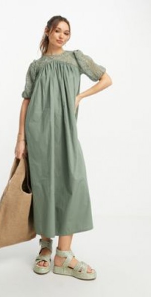 green emerald velvet dress 100% Linen Dress - 3/4 Sleeves Relaxed Fit Dress - Perfect for Summer - Mint Green main image 0
