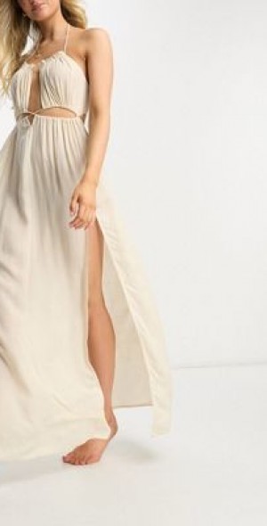 halter floral wedding guest dress Halter Purple Floral Lace Maxi Bridesamid Dress Aline Wedding Guest Dress main image 1
