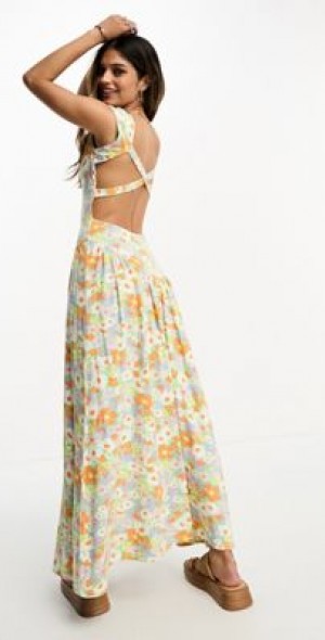 asos design fold back crop top midi prom dress Asos Lace Crop Top Midi Prom Dress, $119 | Asos