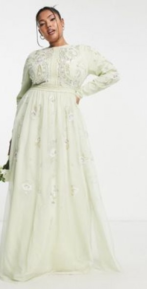 green emerald velvet dress Eva Embroidered Maxi Dress main image 0