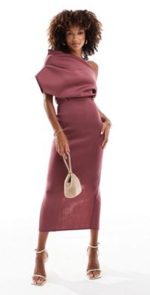 knee length dresses for ladies Thierry Colson Yvonne Midi Dress - Cottage Block-Print main image 1