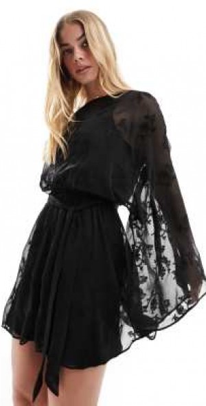 asos embroidered dress black Cabo Chic Embroidered T-shirt Dress in Black – Impressions Online Boutique