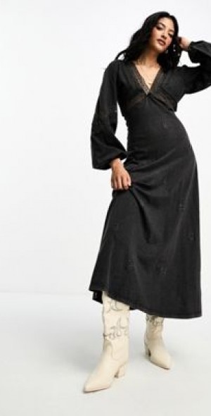 knee length dresses for ladies Rent ASOS DESIGN Collared Wrap Midi Dress With Tie Belt In Terracotta
