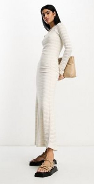white christmas dresses Rent Asos Design Premium Corset Bubble High Low Hem Maxi Dress In Cream