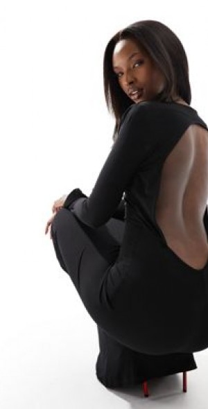 off shoulder cowl neck maxi dress Giselle Off Shoulder Cowl Neck Maxi Dress - Black
