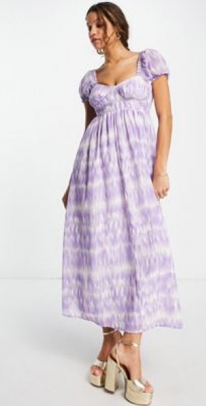 ASOS DESIGN open back midi tea dress in tie dye-Multi