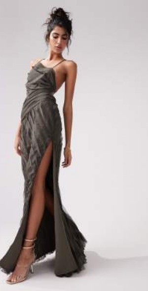 asymmetric cut out maxi dress Castaway Asymmetric Cut Out Maxi Dress in Ivory Ivory / L main image 1