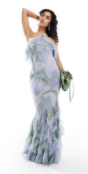 open lace back dress Shawnette Ombre Halterneck Rhinestone Maxi Dress In Purple – Mew Mews main image 1