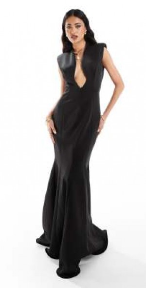 asos black evening dress Asos Design Black Bodycon Dresses