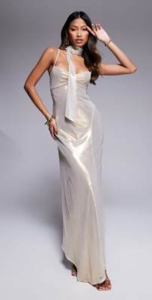gold satin cami dress gold formal dress Keyhole One-Shoulder Long Satin Prom Dress CDS454 Champagne Gold / 2-parroquiadesanalbertomagno.com