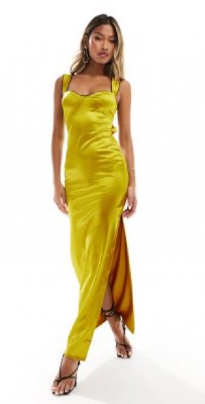 green emerald velvet dress Z Supply | ZD253190S | After Hours Midi Dress | Garland Green | L