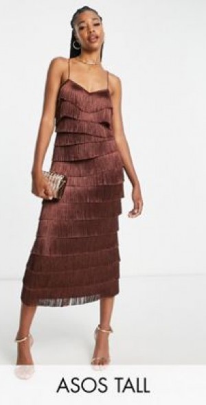 brown tassel dress Baltic Born Womens Halin Halter Dress | Brown + Natural Print main image 0