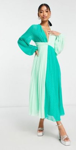 strapless open back dress Petal and Pup Women's Noelle Twist Front Pleated Midi Dress main image 1