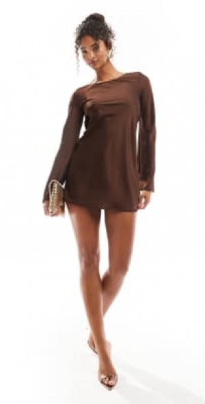 bershka satin dress Satin mini dress