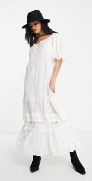 Free People - mirabelle embroidered maxi dress in white